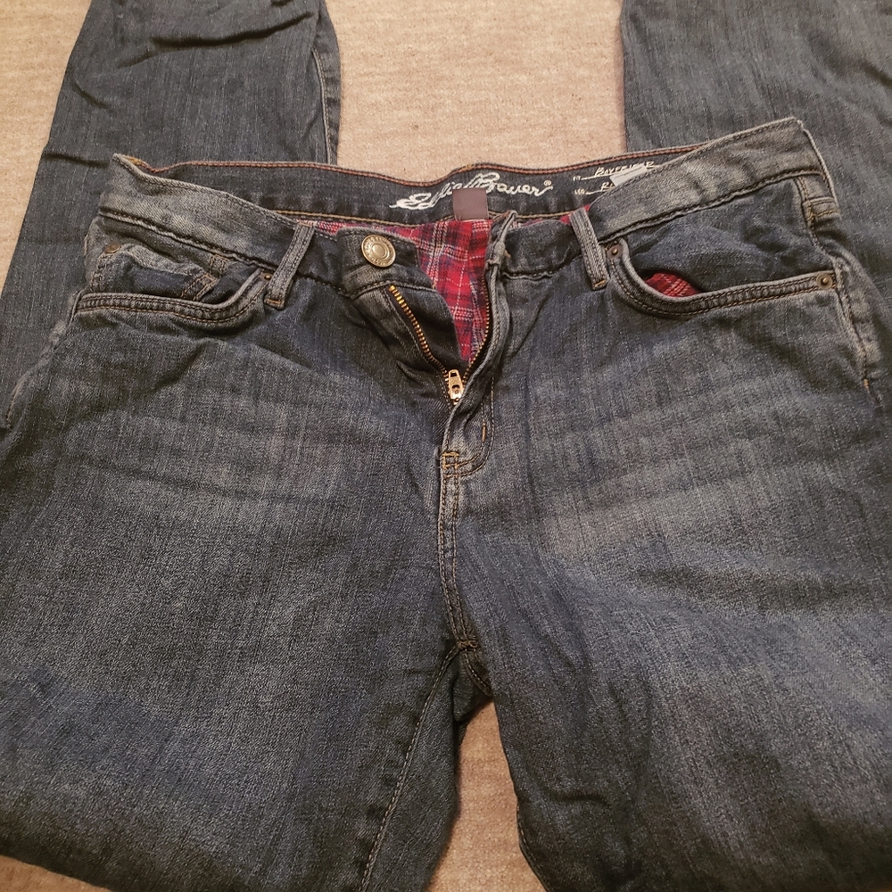 Eddie Bauer Flannel lined jeans size 8